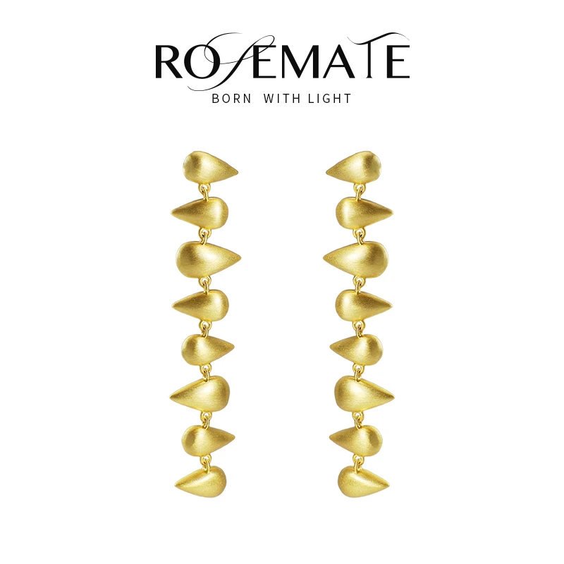 水滴百搭耳环轻奢气质高级金色耳饰