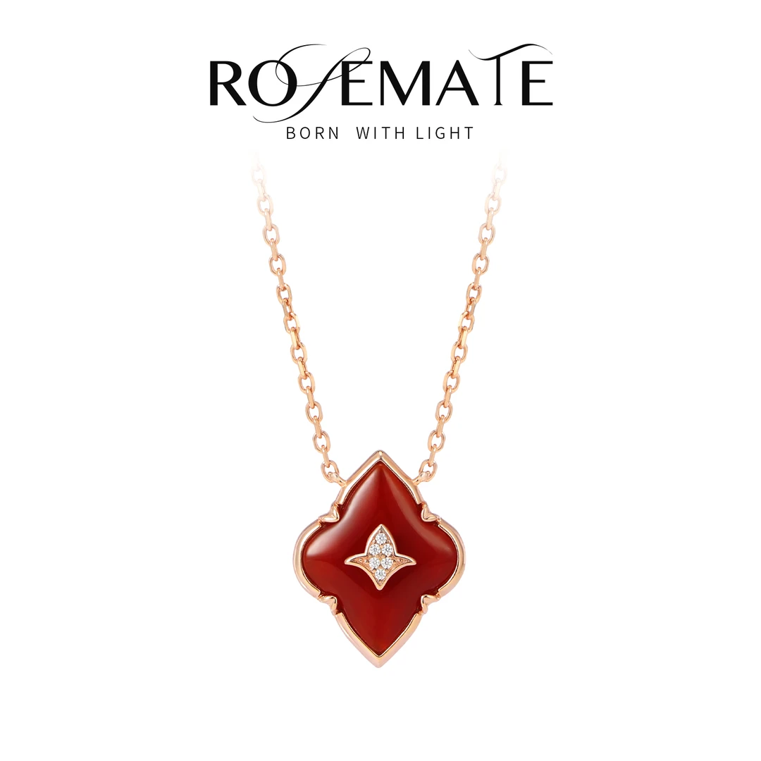 RoseMate 坠链均925银 窗花百搭女款小众ins项链时尚轻奢项链