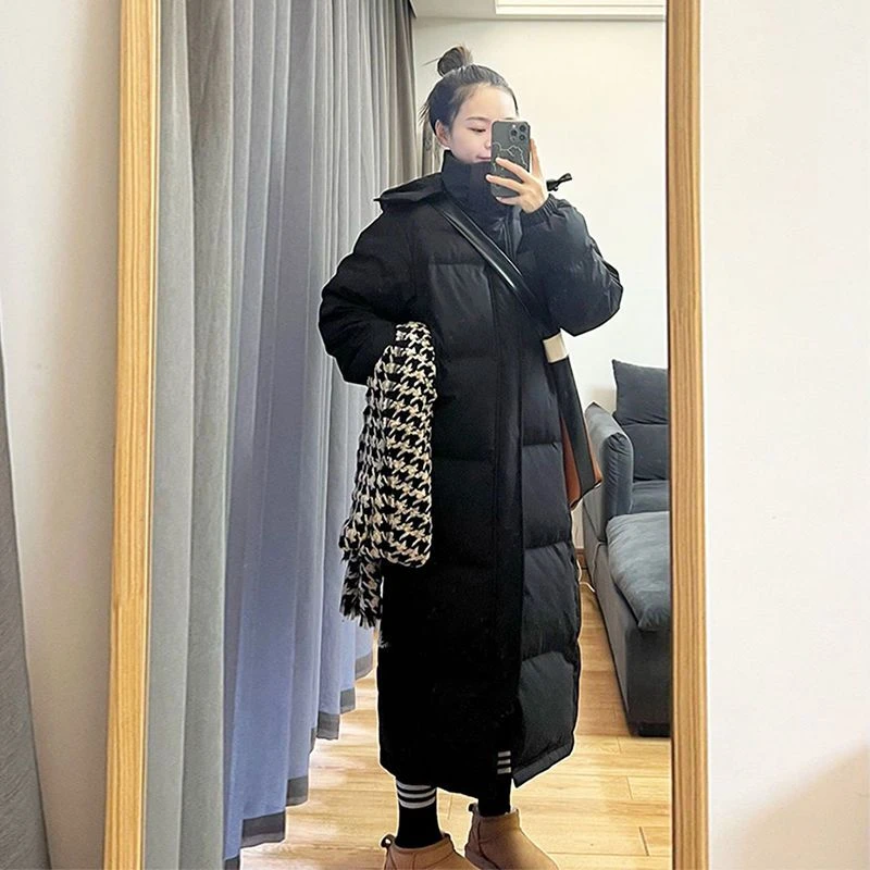 中戏羽绒服男女2023新款冬超长款过膝加厚东大门学院艺考韩版大码