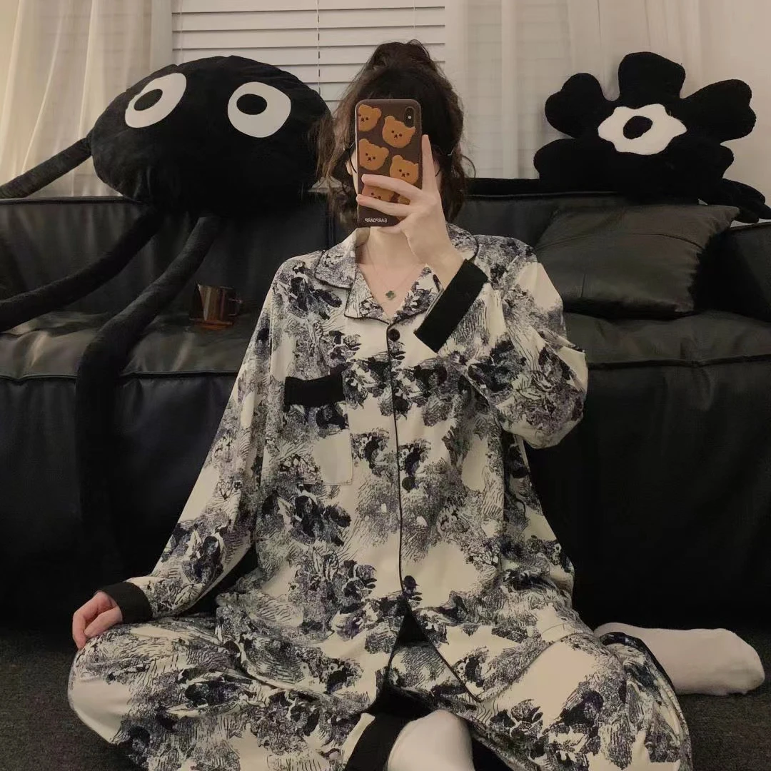 【多款】3102春秋季睡衣女甜美风宽松加大码长袖家居服两件套装