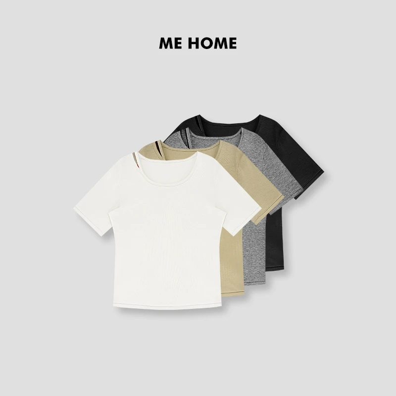 ME【肩带T】夏季新款女士显瘦通勤宽松设计师T恤MEQS1762