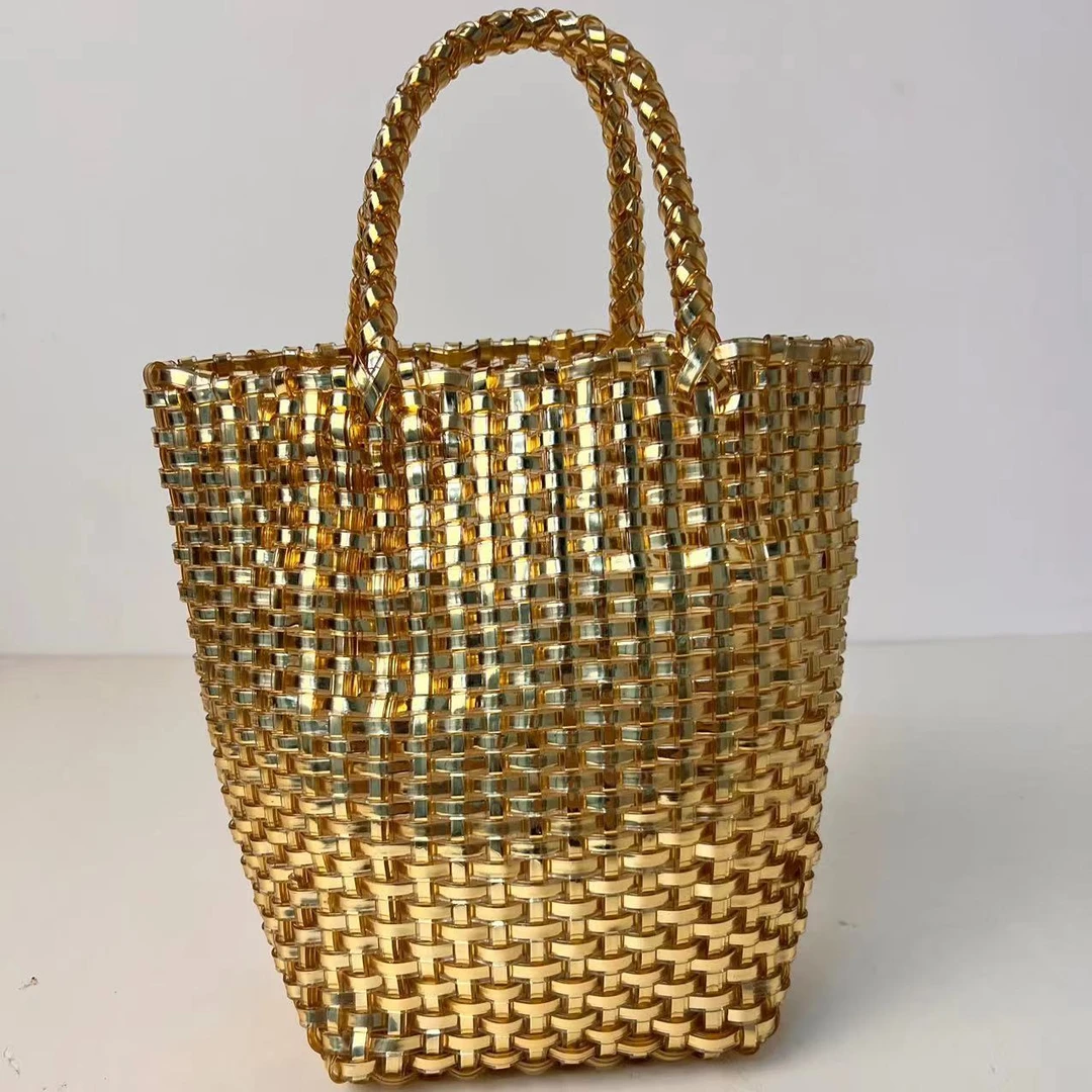 RESNITCA包包女款爆款2025新款百搭时尚休闲小众简约金色手提高奢