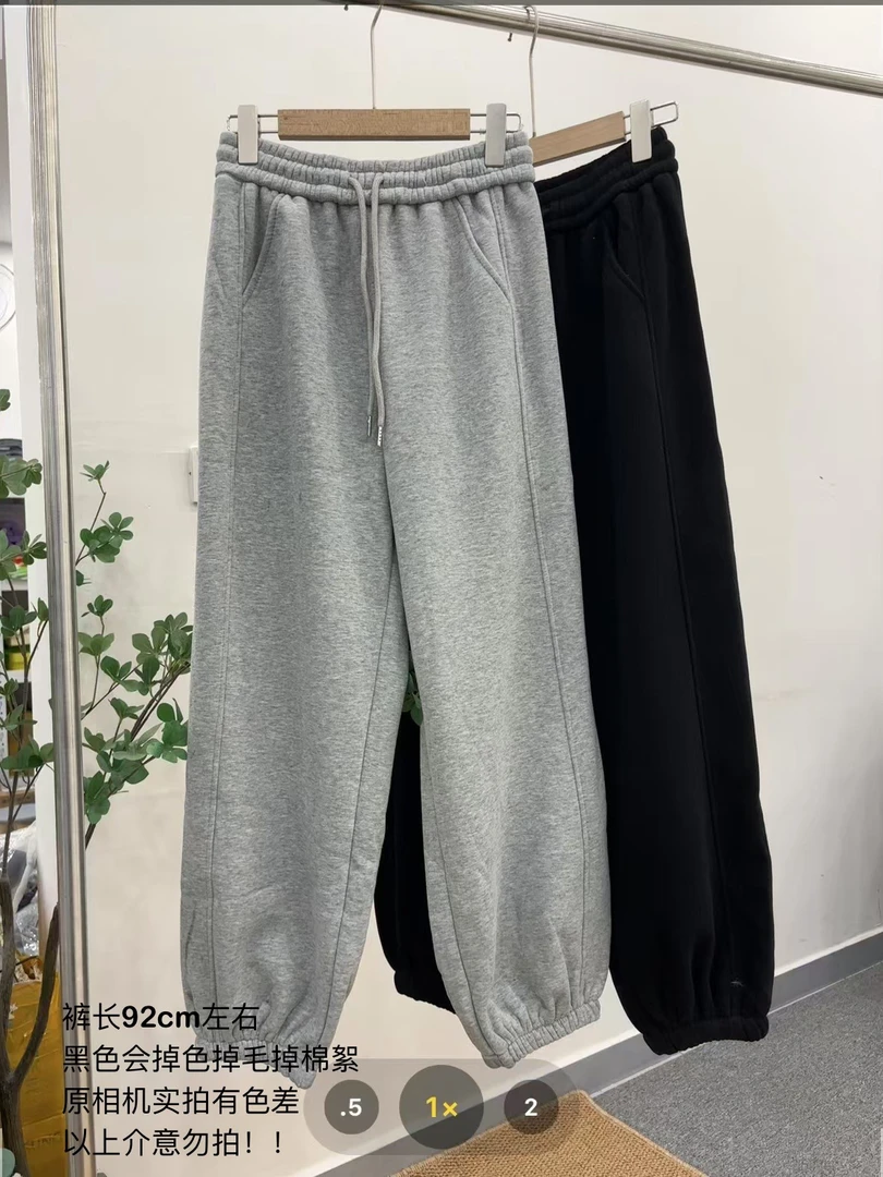 【七安倩】束脚口加绒卫裤3019