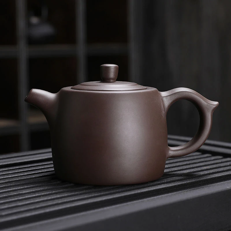 紫砂壶名家半手工茶壶单人功夫茶具套装大小容量紫泥井栏壶H129