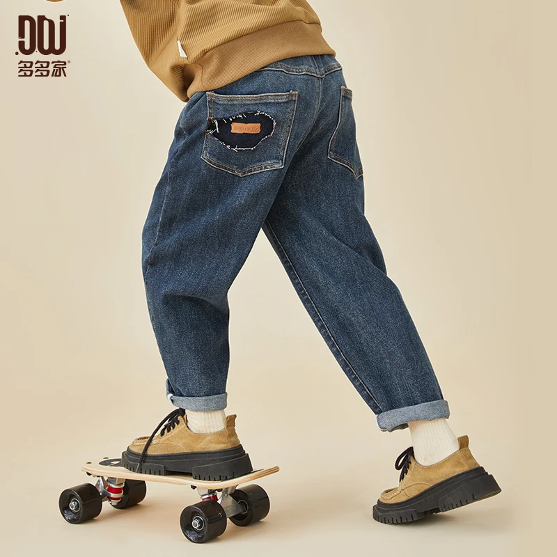 多多家8013【高弹力.软水洗.不掉色.高货牛仔裤】中大童水洗牛仔裤