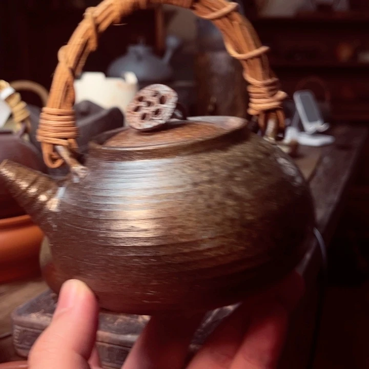 壶500cc柴烧莲蓬壶粗砂