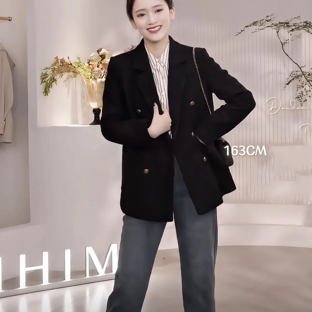 【黑金时代】气质小香风西装女外套黑金撞色高级款冬季通勤百搭西服