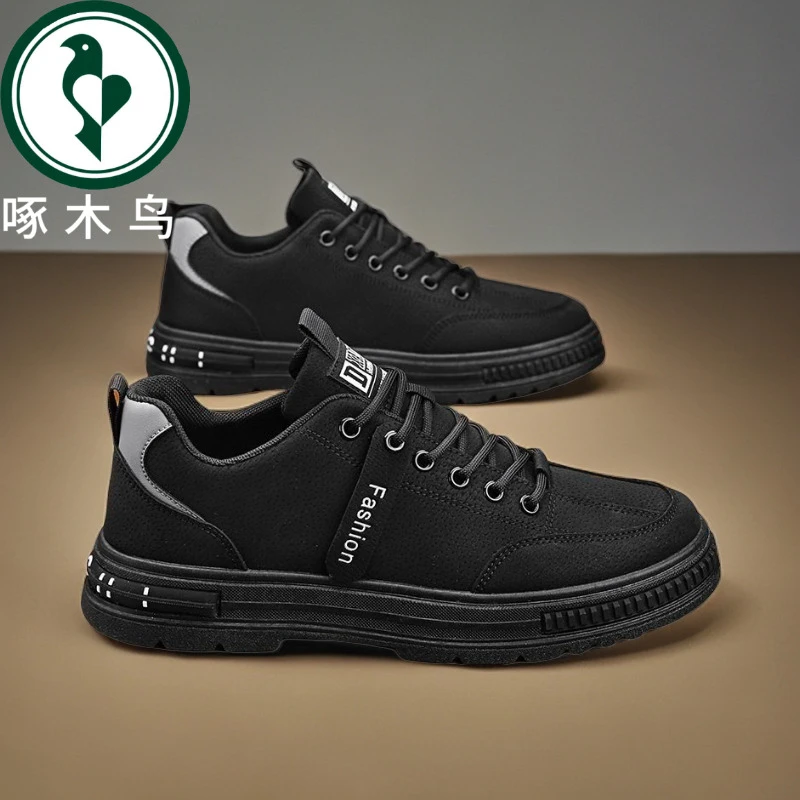 【正品】啄木鸟男鞋2024新款春季透气百搭男士劳保干活工作休闲潮鞋