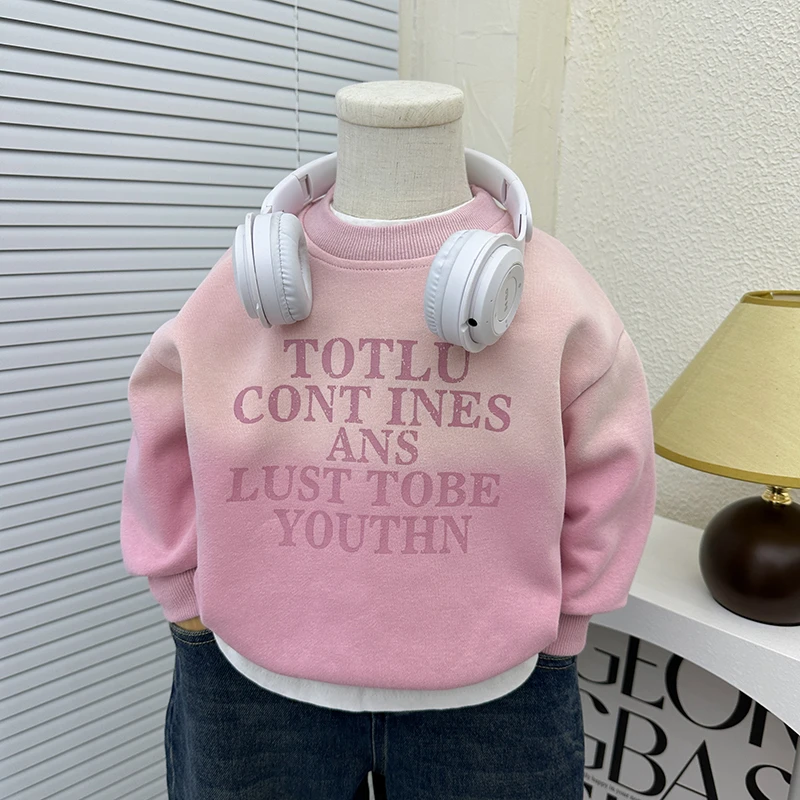 儿童洋气卫衣春秋装男女童韩版宽松洋气套头衫2024新款痞帅上衣潮