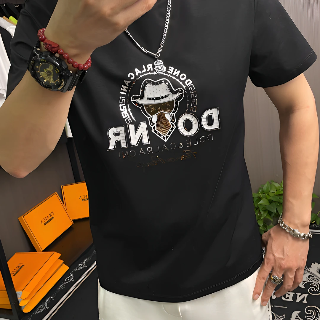 【PRAICA】普啦迪圆领百搭夏季轻奢半袖男士修身9916