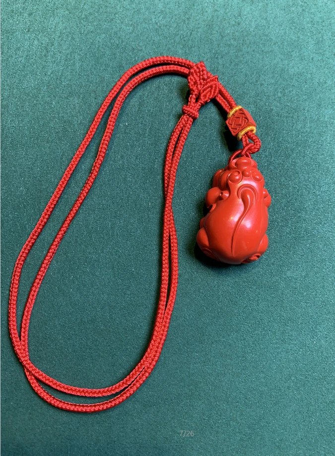 天然辰砂天然朱砂貔貅吊坠