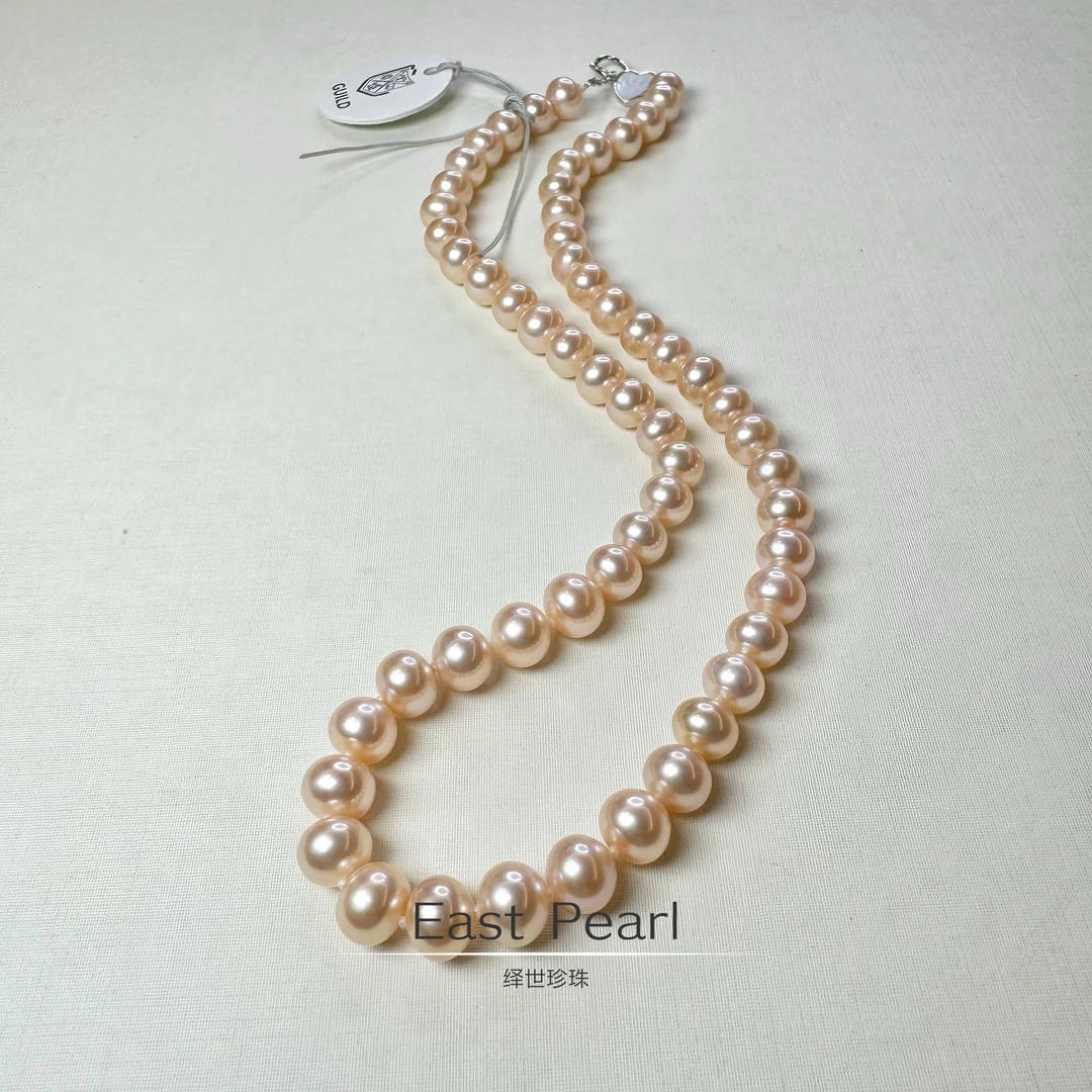 【绎世珍珠】 中国红 粉色淡水无核珍珠项链 时尚 百搭 GUILD大证