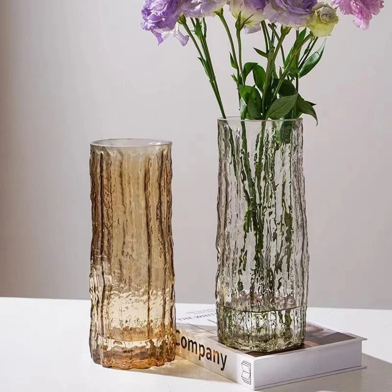 (活动中)玻璃高档花瓶客厅轻奢波浪花瓶ins风高颜值水培富贵竹