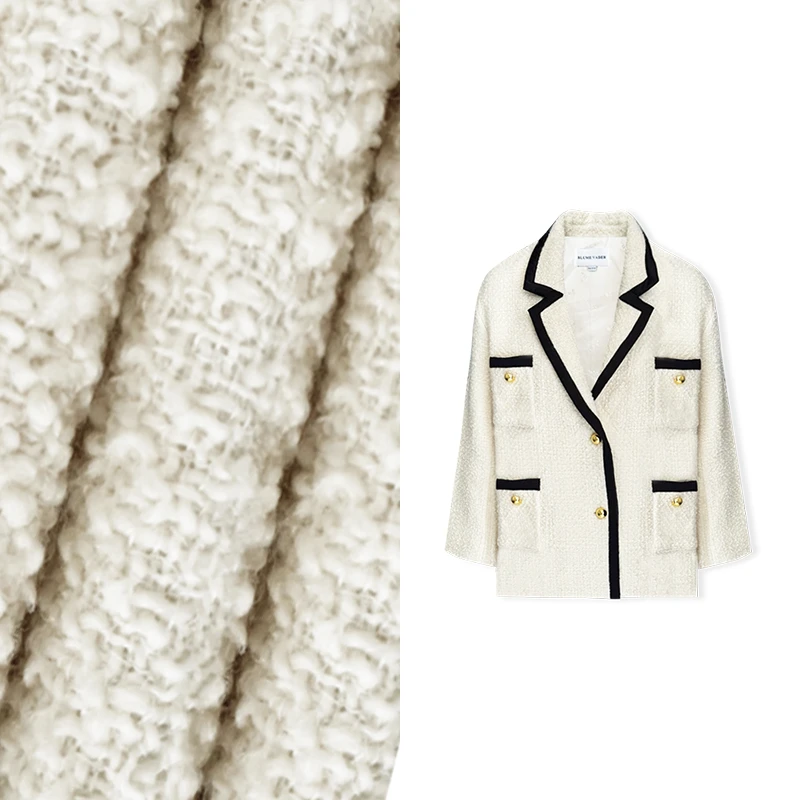 2025 秋冬百搭设计感撞色中长款小香外套V1118