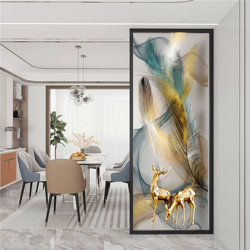 现代简约艺术玻璃屏风客厅入户门玄关遮挡卫生间铁艺隔断轻奢装饰