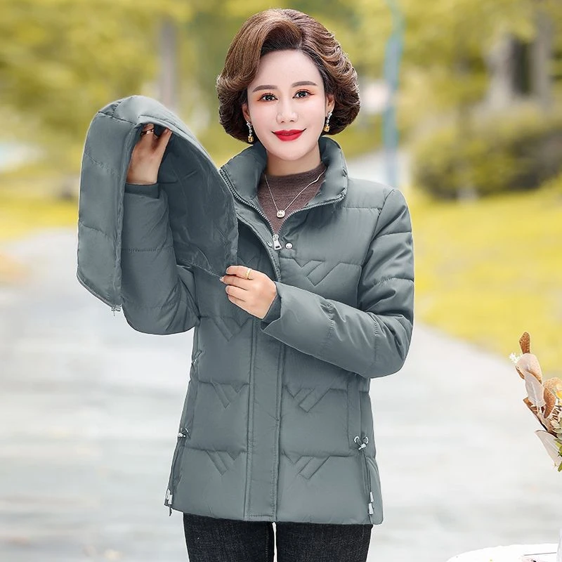 波司断码新款【可脱卸帽】冬季中老年羽绒服短款女时尚减龄加肥加