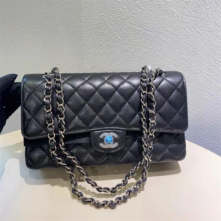 全新未使用  蔚蓝中古北京 chanel香奈儿黑银cf中92351882