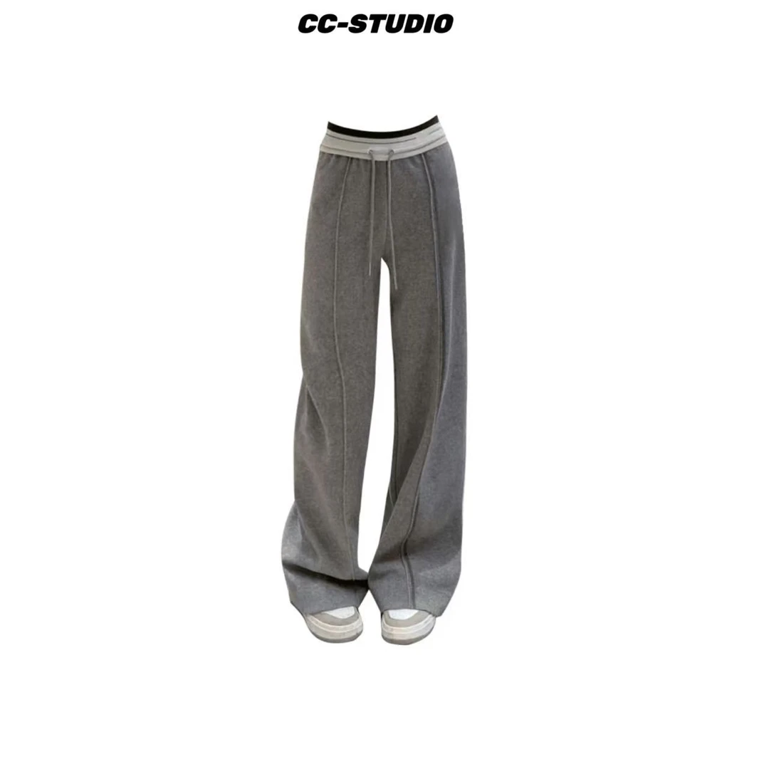 【大长腿】显瘦百搭宽松慵懒感抽绳款运动长裤秋冬裤子