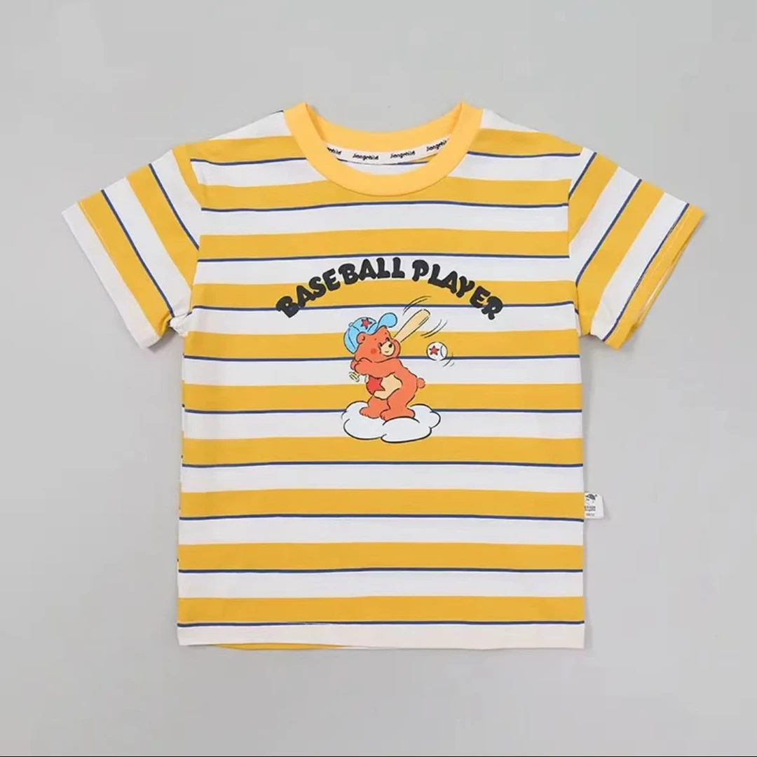 【XBT33532】夏季新款儿童条纹印花短袖