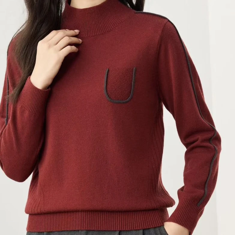 娜娜家8459款时尚半高领套衫