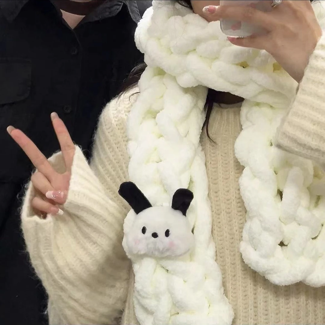 手工创意自制做可爱卡通玩偶秋冬手指围巾材料包送女朋友礼物