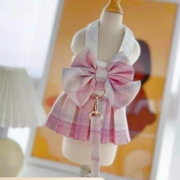 宠物狗狗衣服背心式牵引衣小型犬泰迪比熊外出胸背带遛狗牵引绳