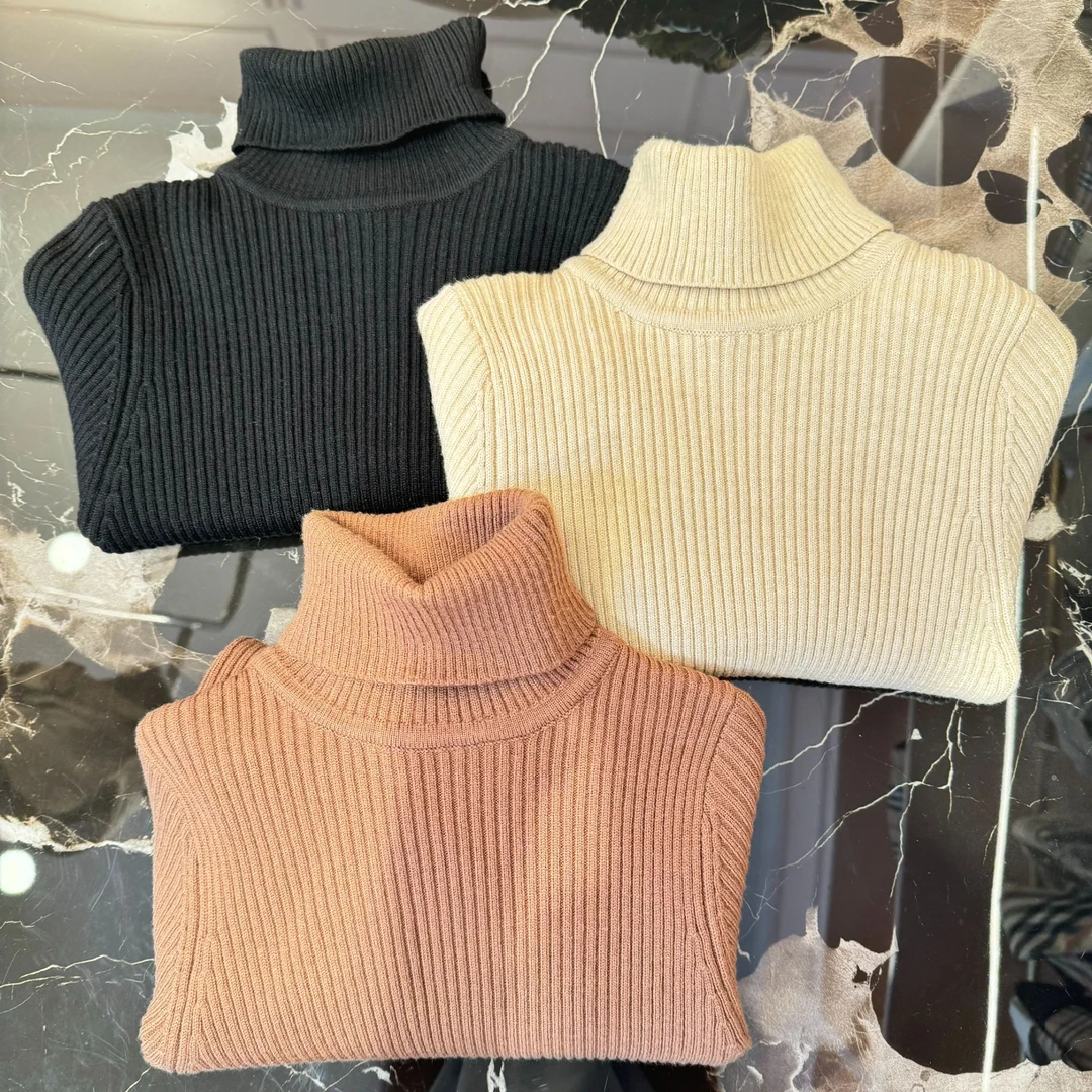 88702秋冬新款男女童百搭韩版高领毛衣