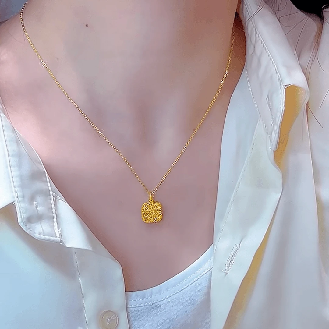 钛钢项链 通勤风水洗不掉色小方糖项链素款流行闺蜜时尚锁骨链ins