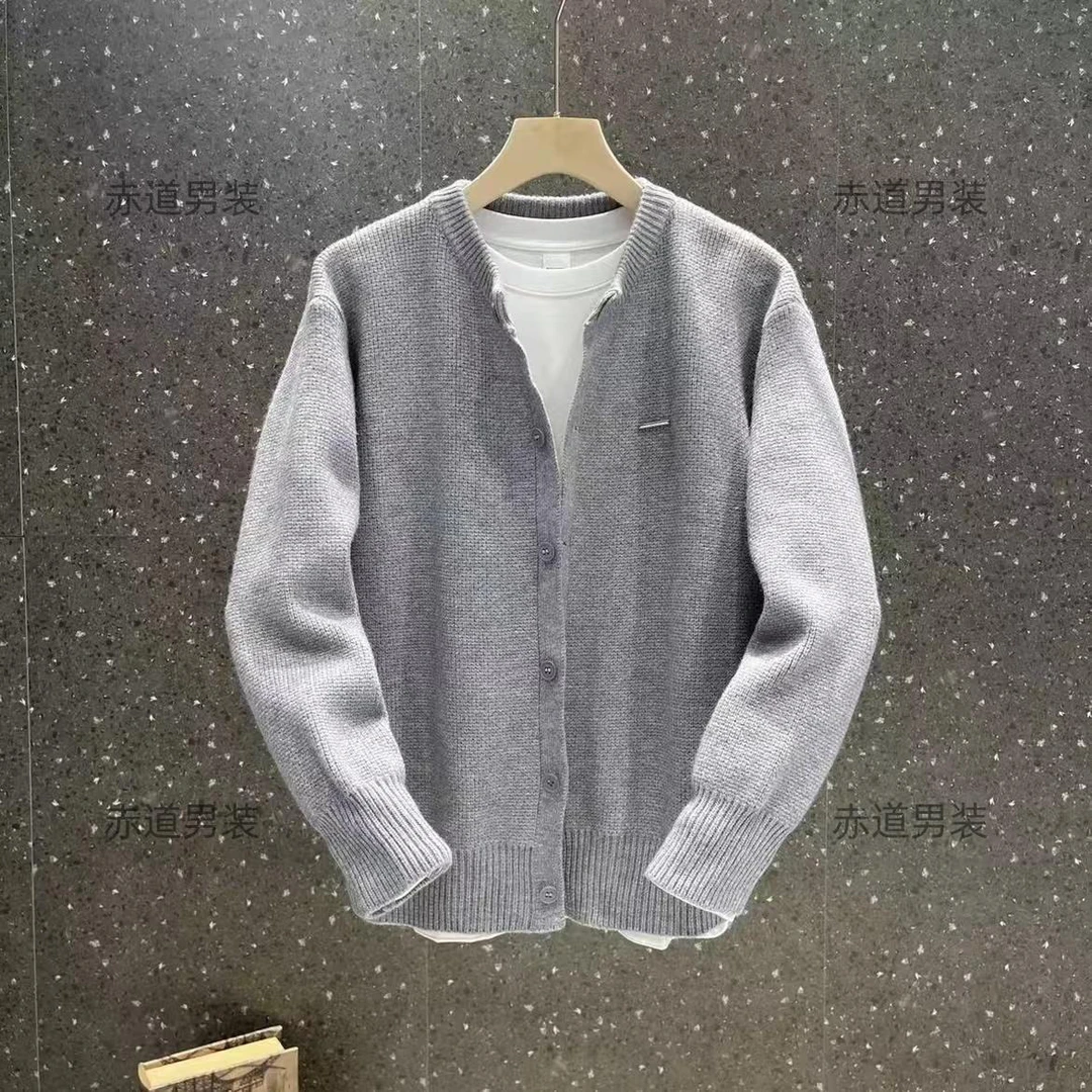 慵懒开衫时尚简约休闲潮流宽松纯色秋冬帅气韩版百搭