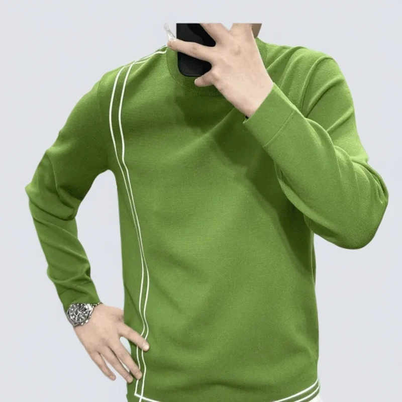 冬季男士欧货针织衫长袖休闲百搭圆领潮流秋冬纯色韩版