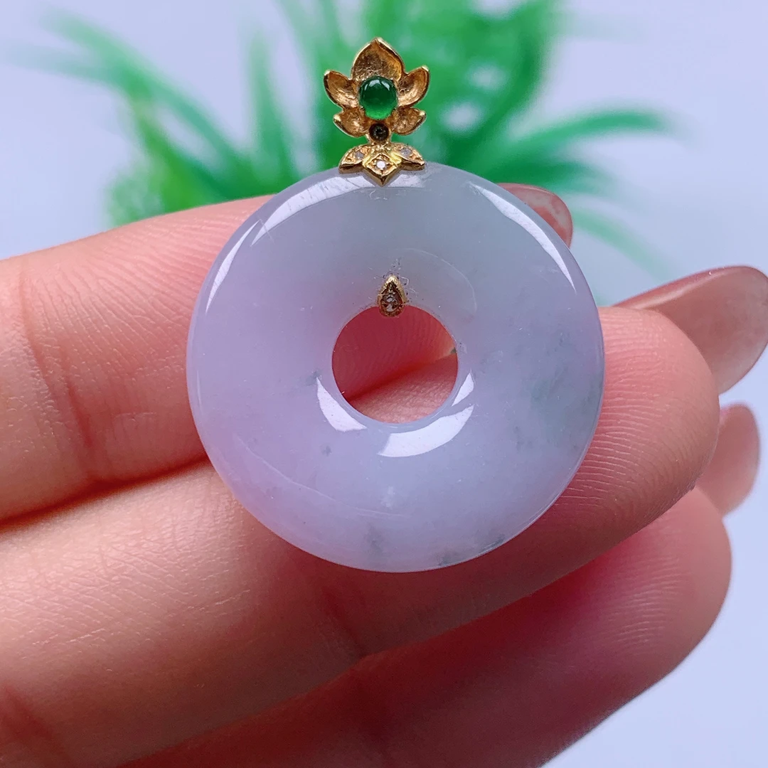 缅甸天然A货翡翠，紫罗兰甜甜圈 编号9/1130尺寸 23.6-3.9