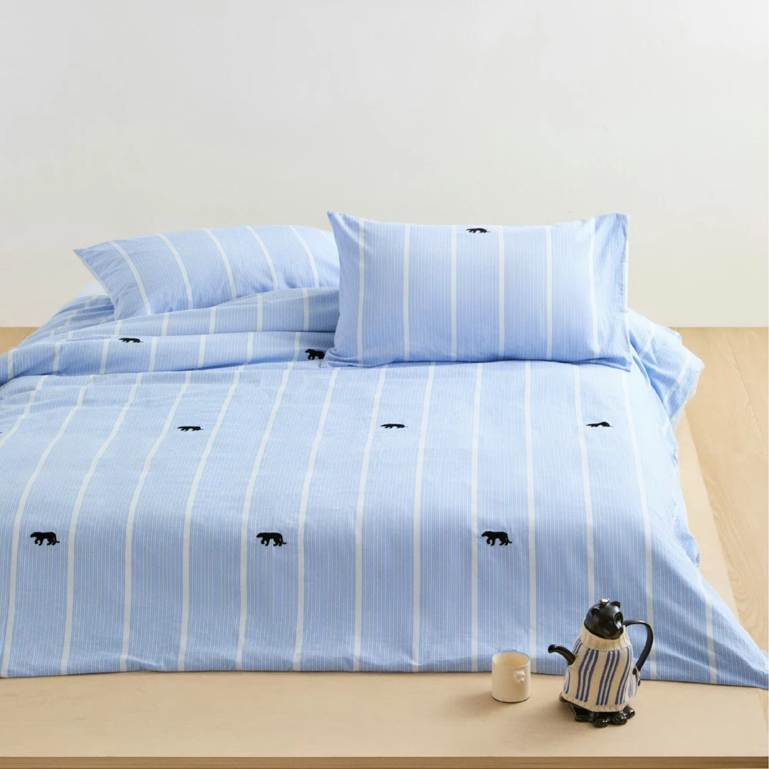 tbh野兽派家居Z系列全棉色织满绣床上用品纯棉四件套dr