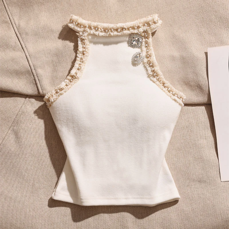 女背心打底修身吊带内搭白色短款夏季复古显瘦气质百搭春夏小众