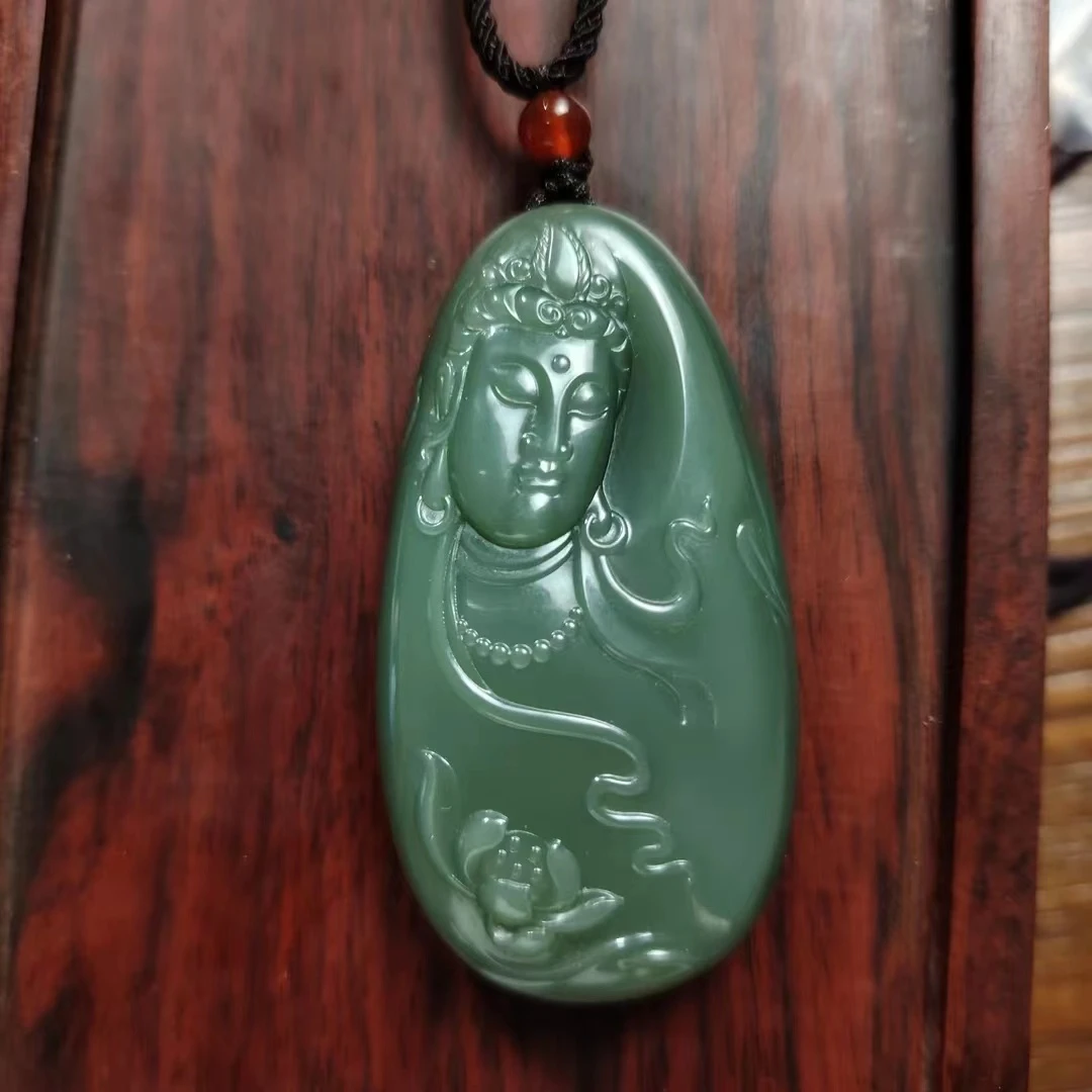 和田玉 观音挂件 大料 正品