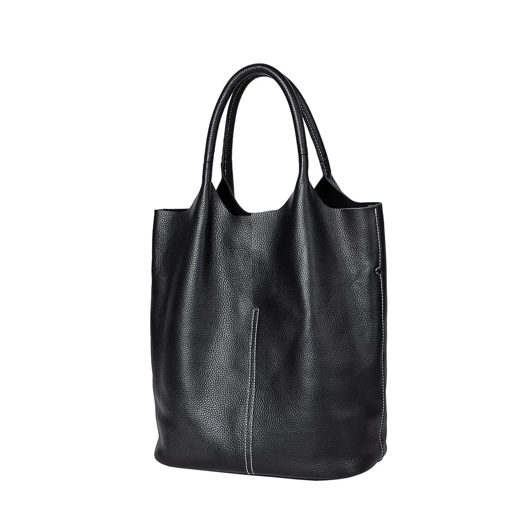 时尚水桶包质感黑色小众轻奢女包百搭女士休闲通勤肩包