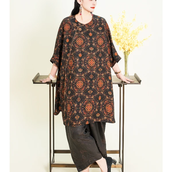 【锦绣花团】2024新中式复古60姆米宋锦设计师中国风上衣-QF241959