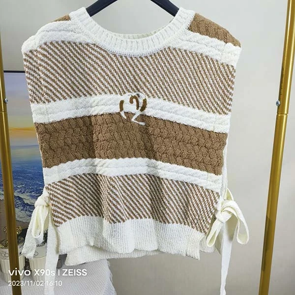 o2n-d家秋冬两色外搭系绳宽松针织毛衣代拍