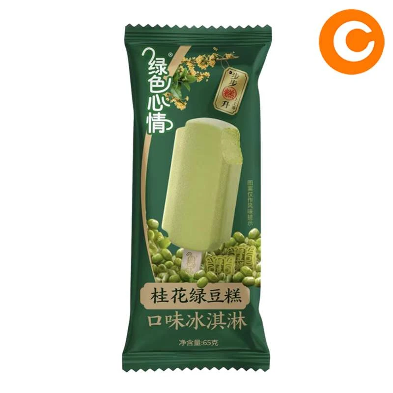 蒙牛绿色心情桂花绿豆糕口味冰淇淋65g/支雪糕同城送雪糕同城配