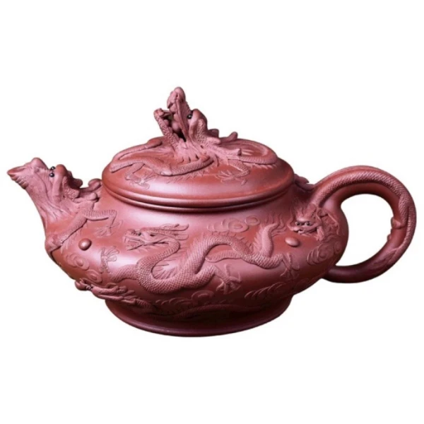 九龙至尊壶原矿底槽清纯手工堆龙精工制作金奖宜兴紫砂壶