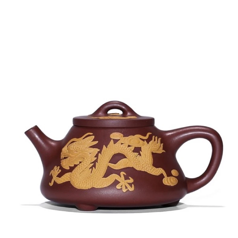 紫砂壶 堆龙孑冶石瓢壶 四号井底槽清 手工制作 纯手工茶壶高石瓢