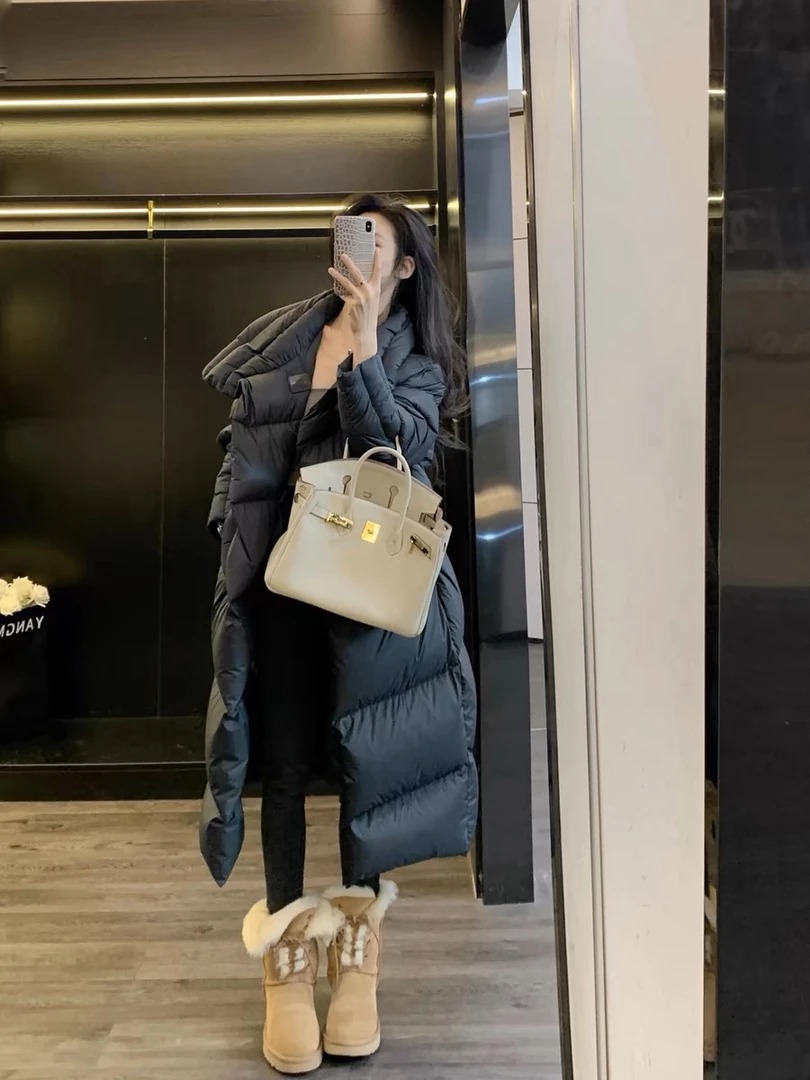 气质95白鹅绒高级感时尚宽松小个子中长款羽绒服888