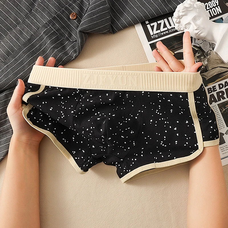 男士内裤棉质星空印花平角裤中腰四角裤潮流内穿短裤头运动底裤衩