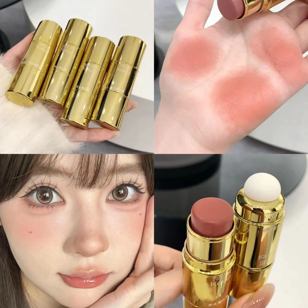 双头腮红棒哑光易上色自然立体提亮低饱和嫩显白平价学生防水保湿