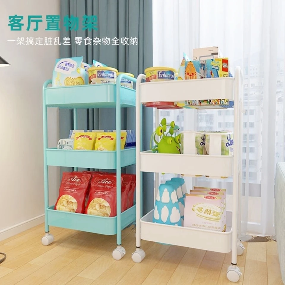 碳钢甄选款三层手推车置物架厨房落地可移动浴室卫生间收纳架子