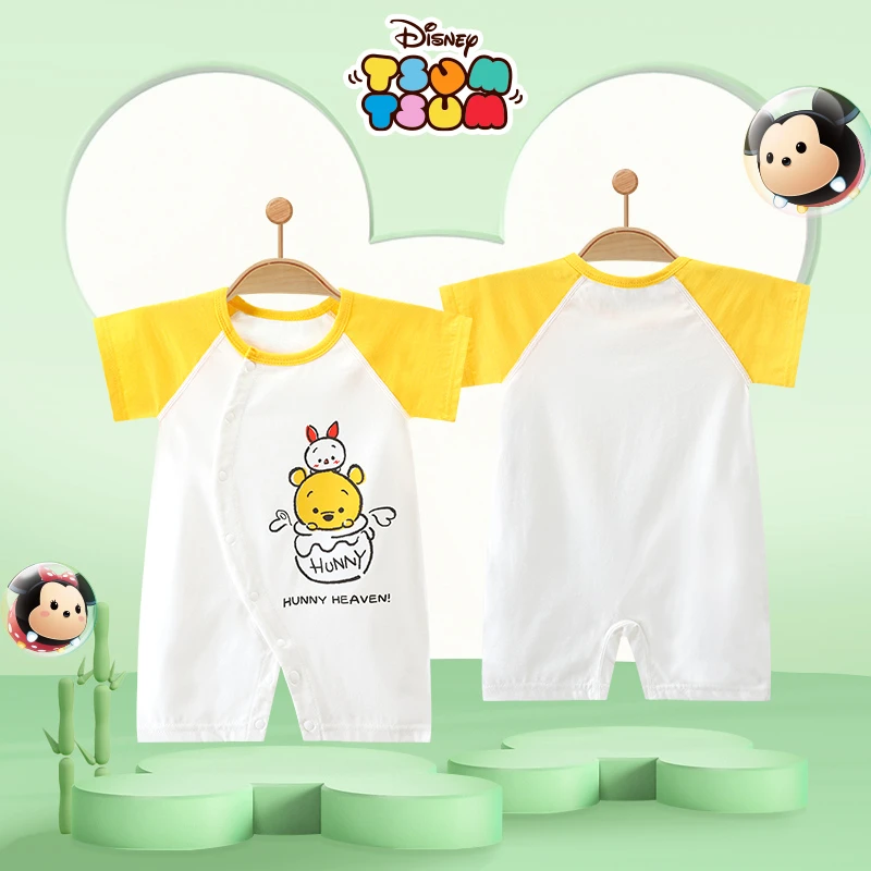Disney/迪士尼婴儿连体衣夏装纯棉新生儿衣服夏季短袖哈衣爬服