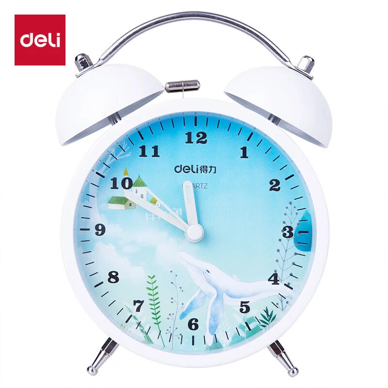 得力(deli)简约夜光学生闹钟 家庭办公闹钟8836
