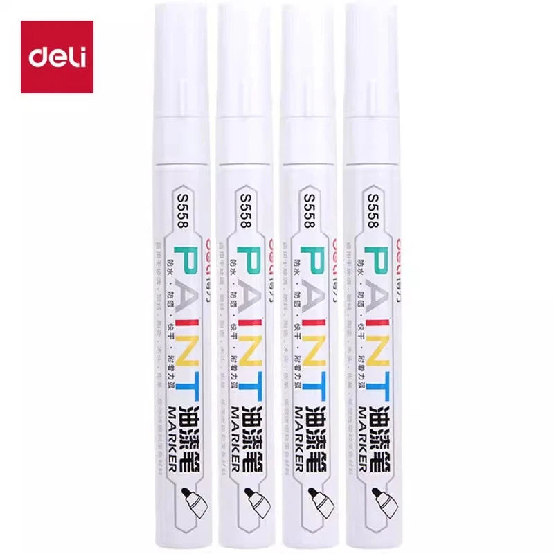 得力(deli)修补油漆笔签名笔签到笔记号笔涂鸦笔4支/盒33095