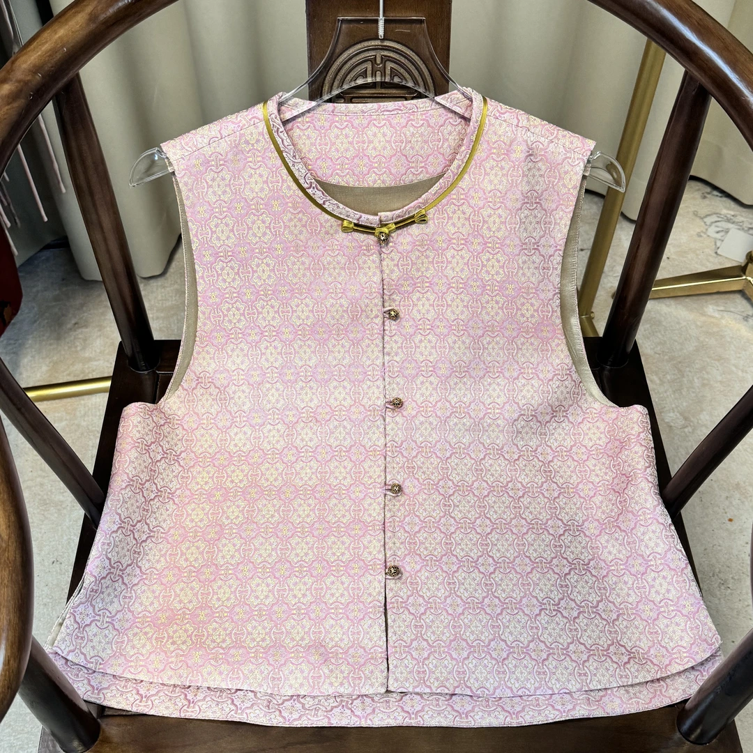 【粉定胜】上久楷正品宋锦马甲上新中式国风衣百搭春秋时尚潮流