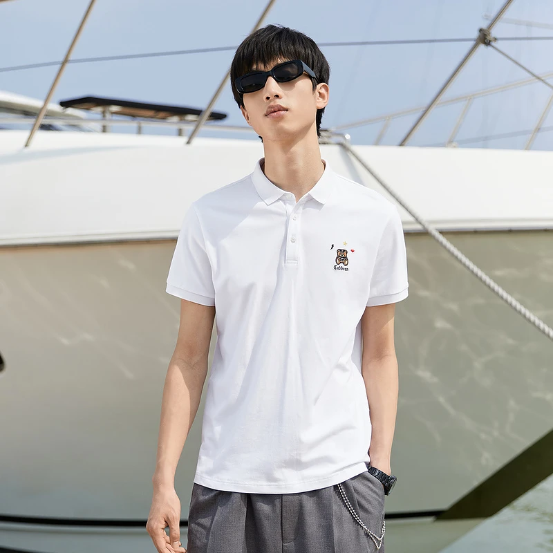 Cabbeen/卡宾男装休闲呼吸棉短袖POLO春夏新款潮流透气3222163027