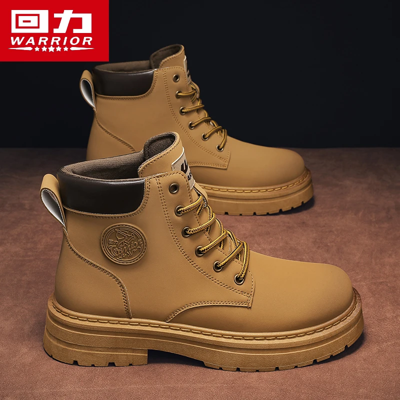 回力男鞋秋季英伦风休闲马丁靴夏季男士高帮厚底百搭网红爆款潮鞋